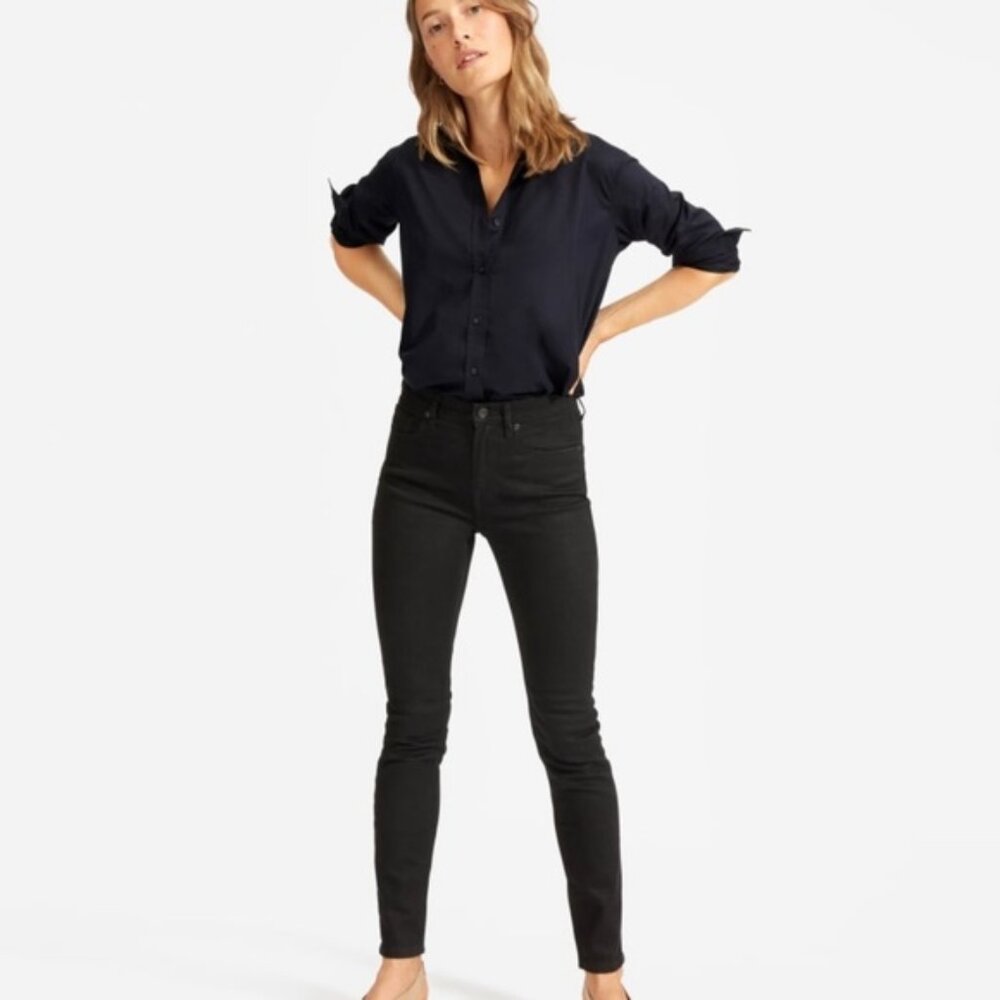 EVERLANE Mid-Rise Skinny Jean in Black, size 28
